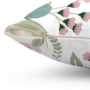 Vibrant Spring Flowers Polyester Square Pillow - Dipaliz - Throw Pillows