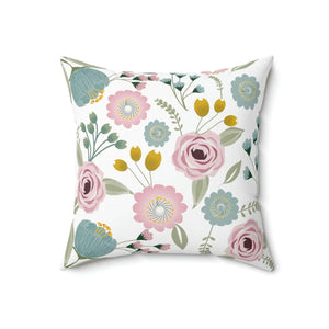 Vibrant Spring Flowers Polyester Square Pillow - Dipaliz - Throw Pillows