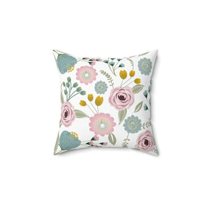 Vibrant Spring Flowers Polyester Square Pillow - Dipaliz - Throw Pillows