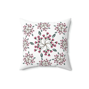 Vibrant Spring Flowers Throw Pillow - Polyester Square Design - Dipaliz - 16’’ × - Home Decor