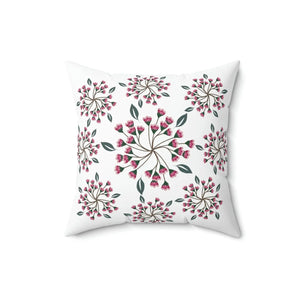 Vibrant Spring Flowers Throw Pillow - Polyester Square Design - Dipaliz - Home Decor
