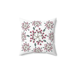 Vibrant Spring Flowers Throw Pillow - Polyester Square Design - Dipaliz - Home Decor