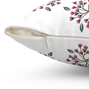 Vibrant Spring Flowers Throw Pillow - Polyester Square Design - Dipaliz - Home Decor