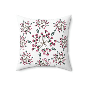 Vibrant Spring Flowers Throw Pillow - Polyester Square Design - Dipaliz - Home Decor