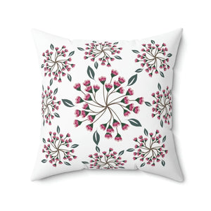 Vibrant Spring Flowers Throw Pillow - Polyester Square Design - Dipaliz - Home Decor