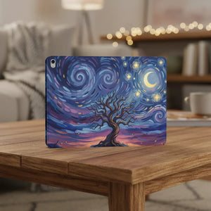 Dipaliz Starry Night Tree Folio Case Pu Leather Ipad Cover - Tablet Computer Accessories