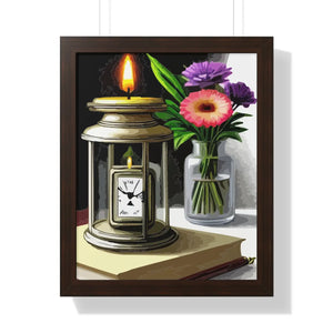 Candle Pocket Watch Framed Vertical Poster - Dipaliz - Posters Prints & Visual Artwork