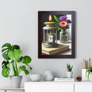Candle Pocket Watch Framed Vertical Poster - Dipaliz - Posters Prints & Visual Artwork