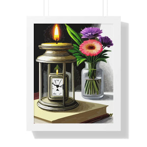 Candle Pocket Watch Framed Vertical Poster - Dipaliz - Posters Prints & Visual Artwork