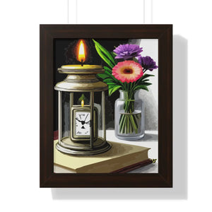 Candle Pocket Watch Framed Vertical Poster - Dipaliz - Posters Prints & Visual Artwork
