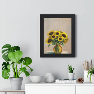 Vibrant Framed Vertical Poster - Sunflower Decor - Dipaliz - Posters Prints & Visual Artwork