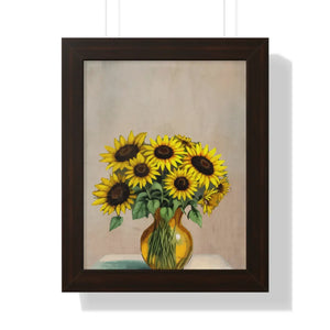 Vibrant Framed Vertical Poster - Sunflower Decor - Dipaliz - Posters Prints & Visual Artwork