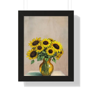 Vibrant Framed Vertical Poster - Sunflower Decor - Dipaliz - Posters Prints & Visual Artwork