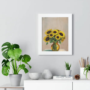 Vibrant Framed Vertical Poster - Sunflower Decor - Dipaliz - Posters Prints & Visual Artwork