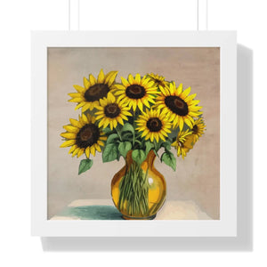 Vibrant Framed Vertical Poster - Sunflower Decor - Dipaliz - Posters Prints & Visual Artwork
