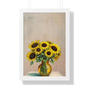 Vibrant Framed Vertical Poster - Sunflower Decor - Dipaliz - Posters Prints & Visual Artwork