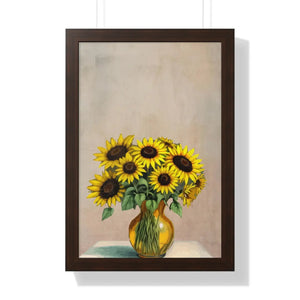 Vibrant Framed Vertical Poster - Sunflower Decor - Dipaliz - Posters Prints & Visual Artwork