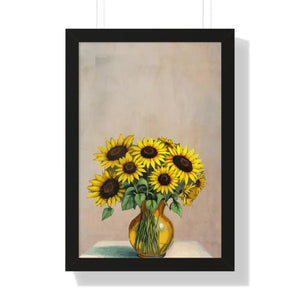 Vibrant Framed Vertical Poster - Sunflower Decor - Dipaliz - Posters Prints & Visual Artwork