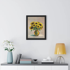 Vibrant Framed Vertical Poster - Sunflower Decor - Dipaliz - Posters Prints & Visual Artwork