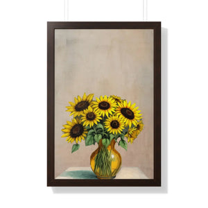Vibrant Framed Vertical Poster - Sunflower Decor - Dipaliz - Posters Prints & Visual Artwork