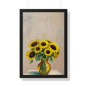 Vibrant Framed Vertical Poster - Sunflower Decor - Dipaliz - Posters Prints & Visual Artwork