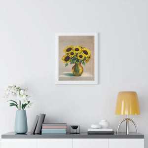Vibrant Framed Vertical Poster - Sunflower Decor - Dipaliz - Posters Prints & Visual Artwork