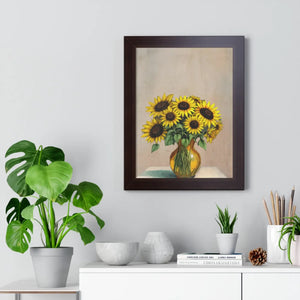 Vibrant Framed Vertical Poster - Sunflower Decor - Dipaliz - Posters Prints & Visual Artwork