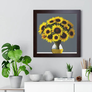 Vibrant Framed Vertical Poster - Golden Sunflower - Dipaliz - Posters Prints & Visual Artwork