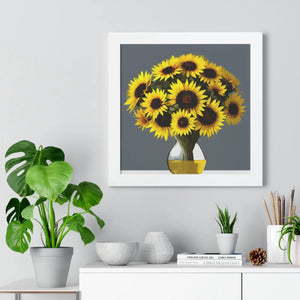Vibrant Framed Vertical Poster - Golden Sunflower - Dipaliz - Posters Prints & Visual Artwork