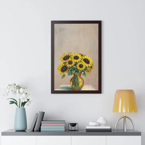 Vibrant Framed Vertical Poster - Sunflower Decor - Dipaliz - Posters Prints & Visual Artwork