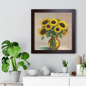 Vibrant Framed Vertical Poster - Sunflower Decor - Dipaliz - Posters Prints & Visual Artwork