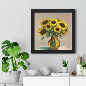 Vibrant Framed Vertical Poster - Sunflower Decor - Dipaliz - Posters Prints & Visual Artwork