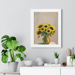 Vibrant Framed Vertical Poster - Sunflower Decor - Dipaliz - Posters Prints & Visual Artwork
