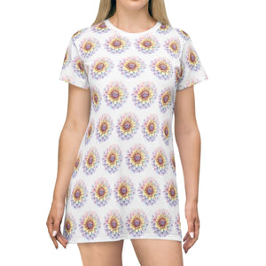Dipaliz Sunburst Floral Print Summer Dress Lightweight - Dresses