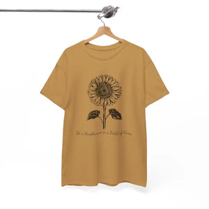 T-shirt - Unisex Deluxe Heavy Cotton Tee Sunflower Statement - Dipaliz