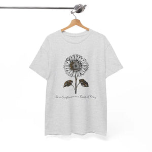 T-shirt - Unisex Deluxe Heavy Cotton Tee Sunflower Statement - Dipaliz