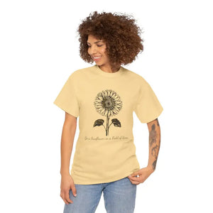 T-shirt - Unisex Deluxe Heavy Cotton Tee Sunflower Statement - Dipaliz