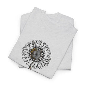 T-shirt - Unisex Deluxe Heavy Cotton Tee Sunflower Statement - Dipaliz