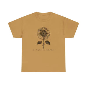 T-shirt - Unisex Deluxe Heavy Cotton Tee Sunflower Statement - Dipaliz Old Gold / s