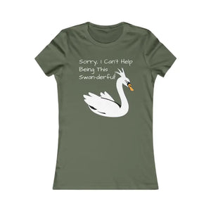 Swan Derful Tee - Bold Comfort Statement Top - Dipaliz - Military Green / s - T-shirts