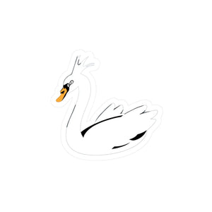 Satin Kiss Cut Vinyl Decals - White Swan Design - Dipaliz - Decorative Stickers