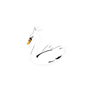 Satin Kiss Cut Vinyl Decals - White Swan Design - Dipaliz - Decorative Stickers