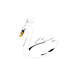 Satin Kiss Cut Vinyl Decals - White Swan Design - Dipaliz - Decorative Stickers