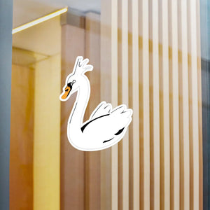 Satin Kiss Cut Vinyl Decals - White Swan Design - Dipaliz - Decorative Stickers