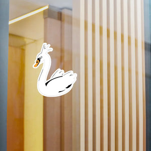Satin Kiss Cut Vinyl Decals - White Swan Design - Dipaliz - Decorative Stickers