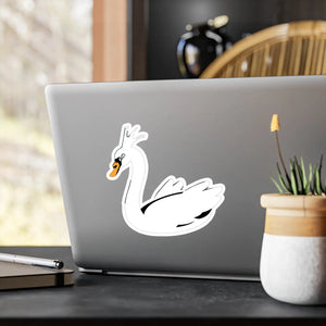 Satin Kiss Cut Vinyl Decals - White Swan Design - Dipaliz - Decorative Stickers