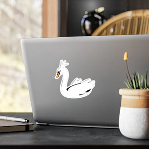 Satin Kiss Cut Vinyl Decals - White Swan Design - Dipaliz - Decorative Stickers