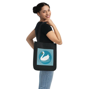 Organic Swan Canvas Tote Bag - Eco-friendly Cotton - Dipaliz - Bags