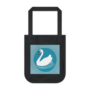 Organic Swan Canvas Tote Bag - Eco-friendly Cotton - Dipaliz - Bags