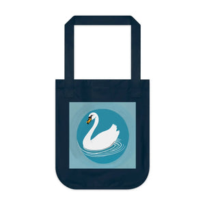 Organic Swan Canvas Tote Bag - Eco-friendly Cotton - Dipaliz - Bags